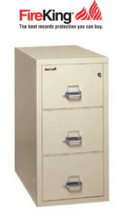 Image of FireKing 3-1831-C, Three Drawer Letter Width Fireproof File Cabinet