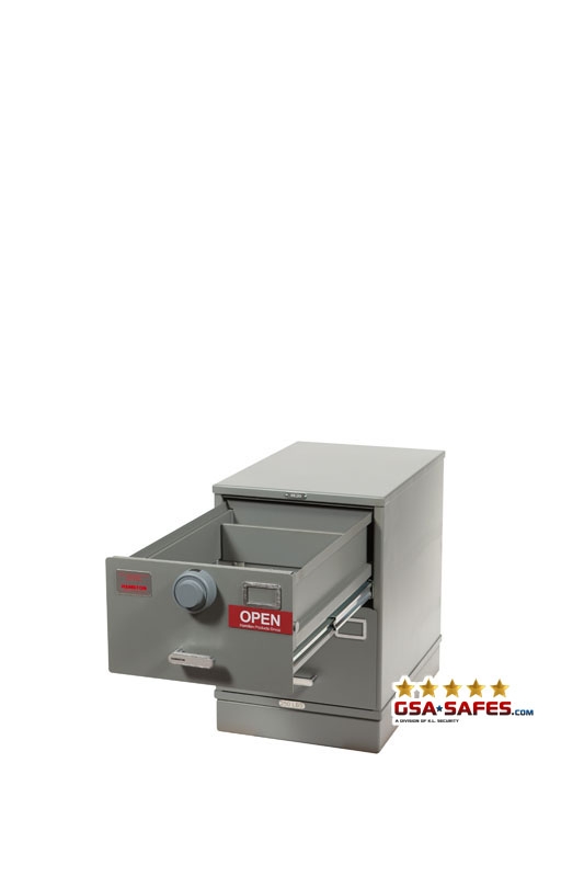 Image of 7110-01-563-1685, Class 6, 2 Drawer Letter Size Multi-Lock GSA Approved File Cabinet w/ X-10 Lock, Gray