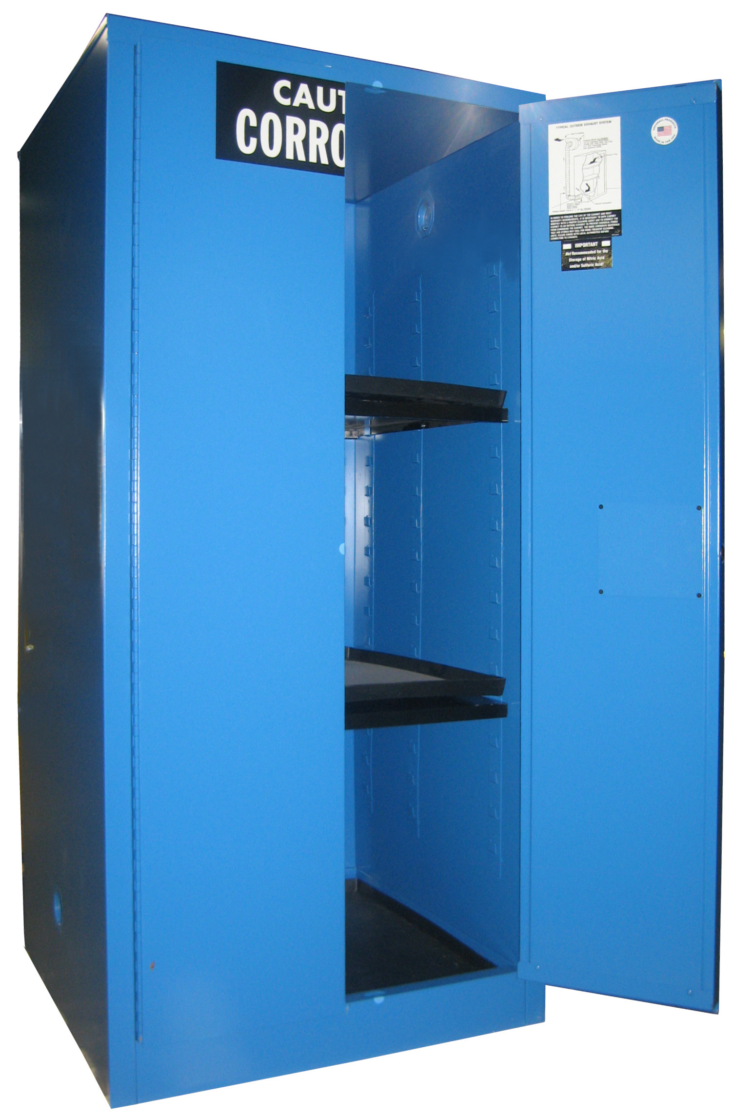Image of C160 - Acid/Corrosive Storage Cabinet - 60 Gal. Self-Latch Standard 2-Door