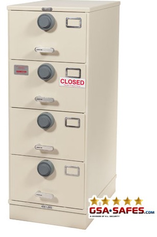 Image of 7110-01-563-1700 | Class 5, 4 Drawer Multi Lock File Cabinet, Parchment