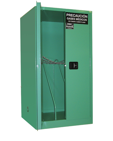 Image of MG106H - MedGas Oxygen Gas Cylinder Storage Cabinet - Stores 6-9 H Cylinders
