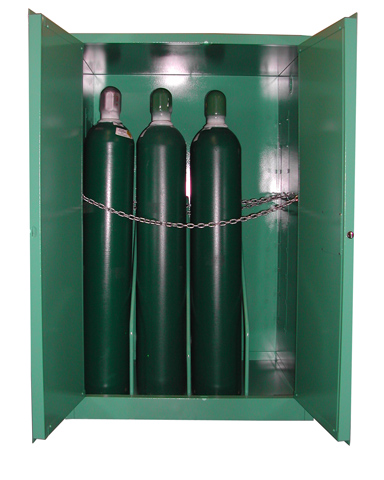 Image of MG109HFL - MedGas Oxygen Gas Cylinder Storage Cabinet - Stores 9-12 H Cylinders