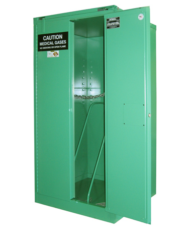 Image of MG306H - MedGas Oxygen Gas Cylinder Storage Cabinet - Stores 6-9 H Cylinders