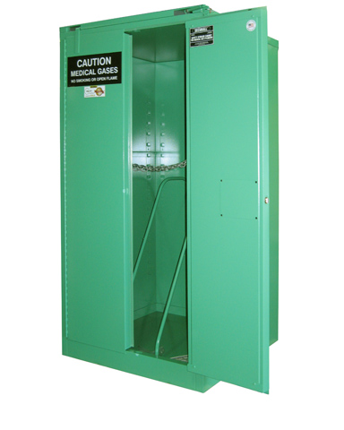 Image of MG309H - MedGas Oxygen Gas Cylinder Storage Cabinet - Stores 9-12 H Cylinders