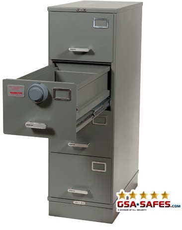 Image of 7110-01-012-8741 | Class 5, 4 Drawer File Single Lock Cabinet, Parchment