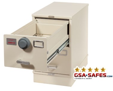 Image of 7110-01-030-9009 | Multi-Lock Class 6, 2 Drawer File Cabinet, Parchment - Kaba Mas X-10