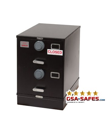 Image of 7110-01-614-5429 | Class 5, Two Drawer Multi Lock File Cabinet, S&G 2740B - Black