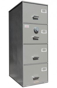 Image of 7110-00-082-6112 | Class 5, 4 Drawer SIngle Lock File Cabinet, Gray