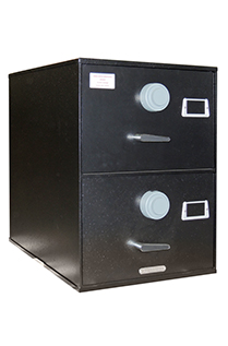 Image of 7110-01-563-1696 | Class 5, Two Drawer Multi Lock File Cabinet, Kaba Mas X-10 - Black
