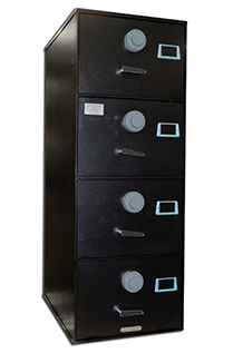 Image of 7110-01-614-5424 | Class 5, 4 Drawer Multi Lock File Cabinet, Black